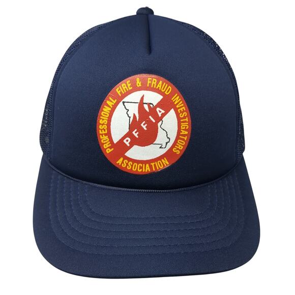 PFFIA Snapback Trucker Hat Blue One Size Adjustable Mesh Back YoungAn Hat - Picture 1 of 9